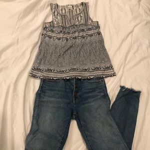 Anthropologie Akemi + Kin Grey Blue tank top